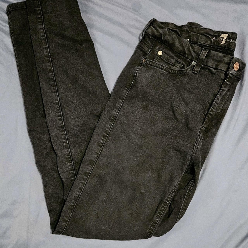 7 For All Mankind Black Skinny Jeans